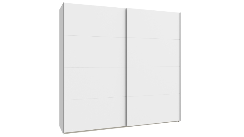 Schwebetürenschrank weiß 220 cm 2-türig - SCHACH MATT