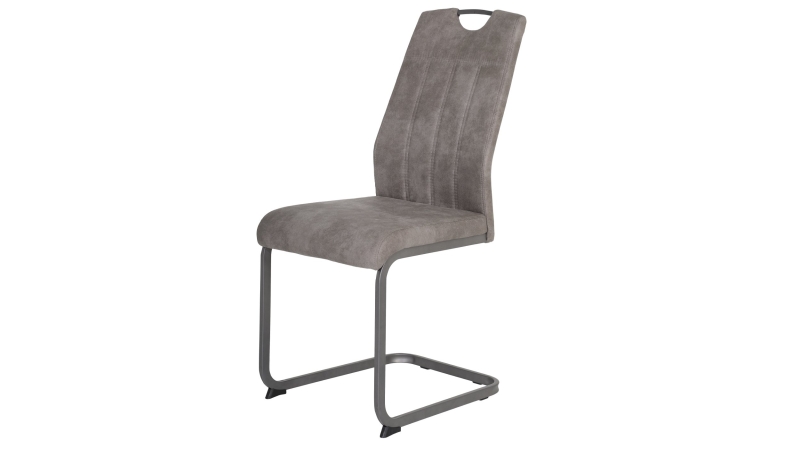 Schwingstuhl für Esszimmer grau Microfaser - CHRISTINA