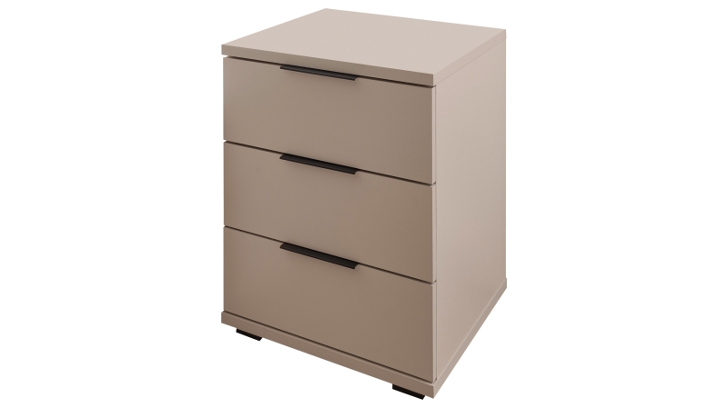Nachttisch beige 46 x 42 cm - 3 Schubladen - UNIVERSAL