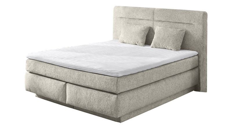Boxspringbett 160 x 200 cm Bettkasten Chenille beige H2/H3 - SIMONE