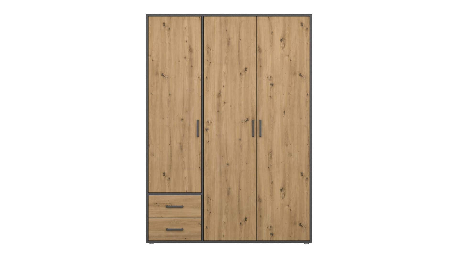 Kleiderschrank 140 cm Artisan Eiche grau VOYAGER