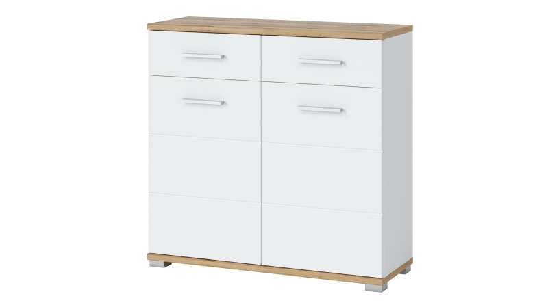 Schuhschrank alpinweiß  - Wotan Eiche 90 x 88 cm - HOLA