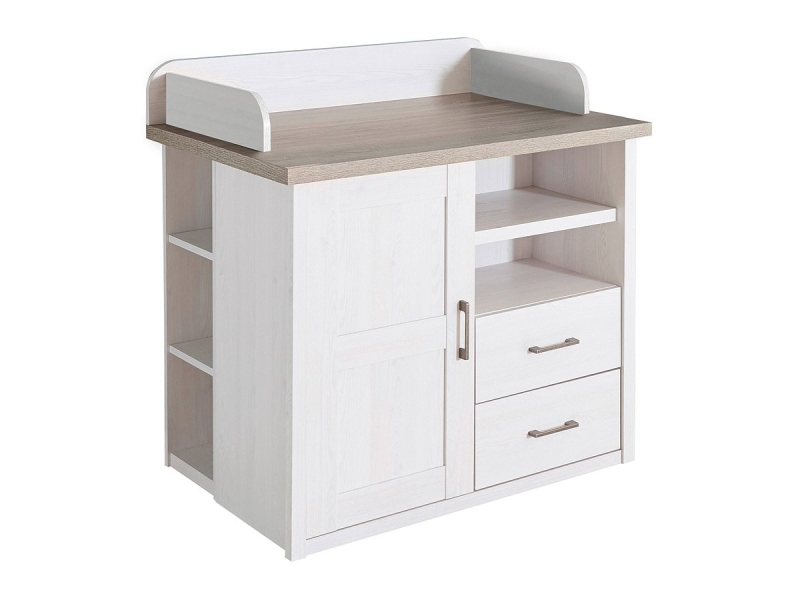 Wickelkommode 107 cm Pinie weiß Kommode - LUCA