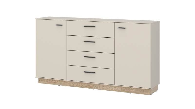 Sideboard mit 4 Schubladen beige - Eiche 155 cm - MEOLO