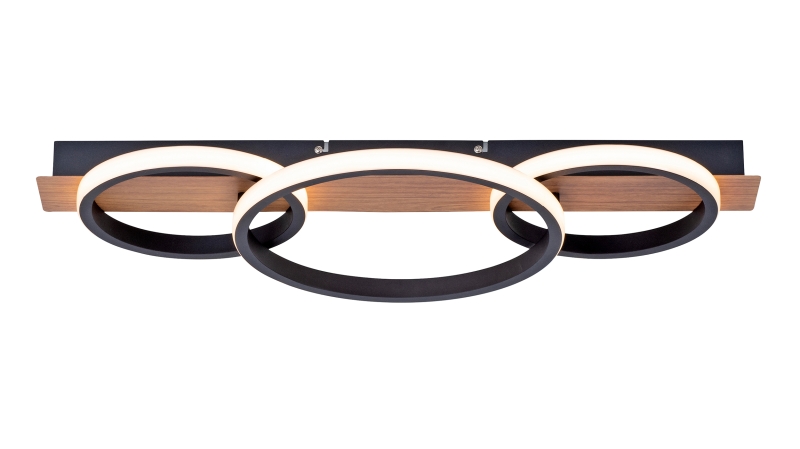 Deckenleuchte LED  schwarz - Holzoptik 30 x 68 cm - TROOPER