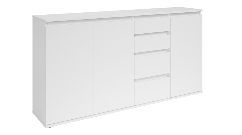 Sideboard mit 4 Schubladen weiß 160 cm - 3-türig - BRESTA