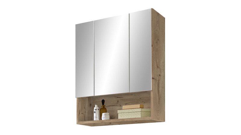 Spiegelschrank Viking Eiche 65 cm - 3-türig - KRETA