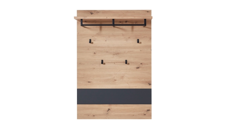 Wandgarderobe Paneele Artisan Eiche - Graphit - 80 cm - MEMPHIS