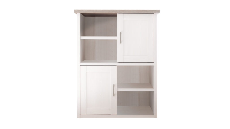 Highboard mit 2 Türen Pinie weiß 106 cm - LUCA
