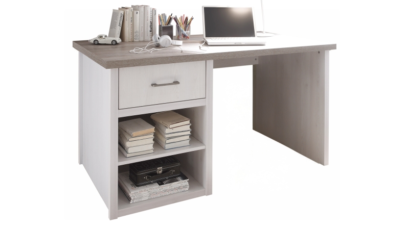 Computerschreibtisch Pinie weiß 141 cm - LUCA