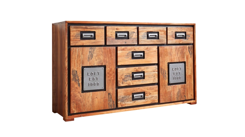 Sideboard Akazie Altholz massiv montiert - 150 cm - NARVIK