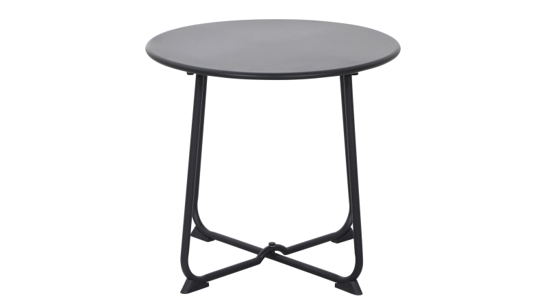 Gartentisch rund 50 x 50 cm schwarz - TALOS