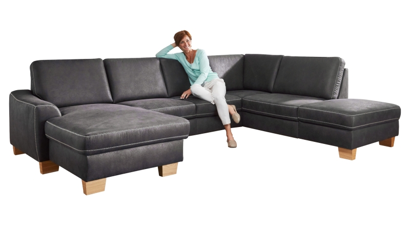 Couchliebe® Wohnlandschaft planbar - anthrazit - Basis Version - STICK