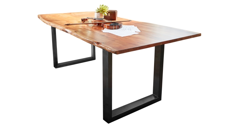 Esstisch Baumkantentisch 140 x 90 cm massive Akazie - AGRA