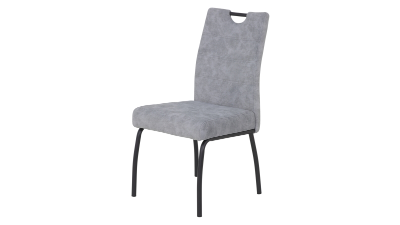 Polsterstuhl grau Federkern Microfaser - EVELY