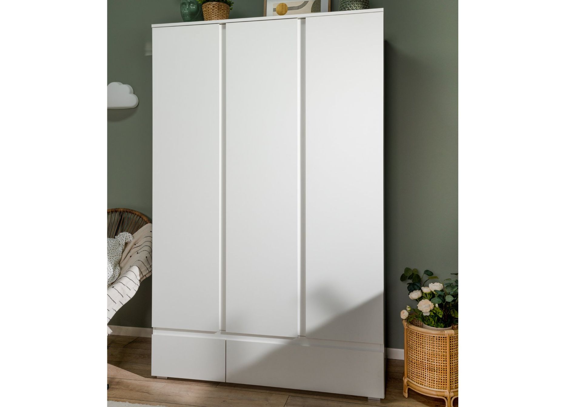 Kleiderschrank Weiss 3 Trig