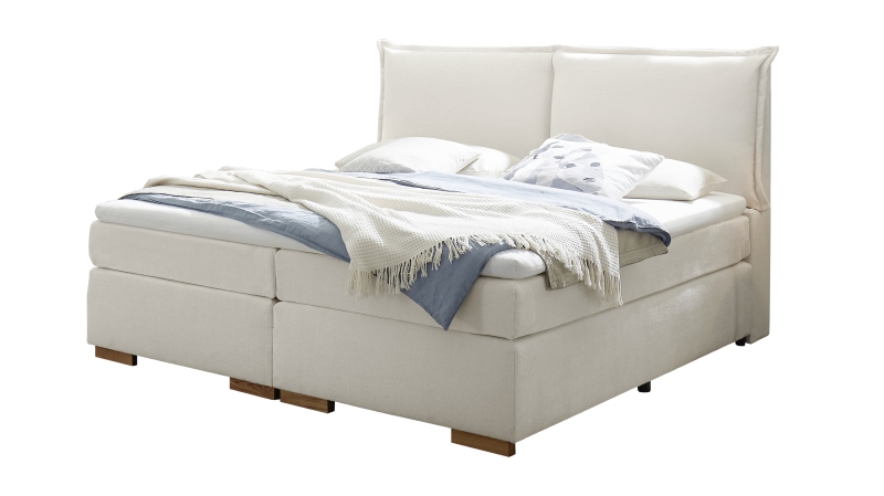 Boxspringbett 140 x 200 cm Chenille weiß - AREZZO