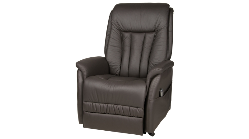 Fernsehsessel Echt Leder braun - 2 Motoren - Aufstehhilfe - SIENA