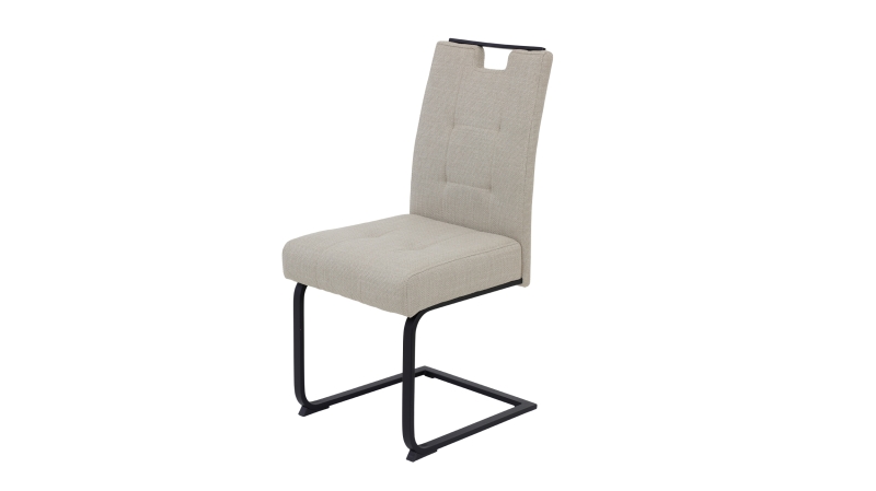 Schwingstuhl für Esszimmer beige Microfaser Webstoff - WIEN