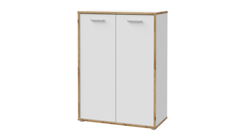 Kommode weiß - Artisan Eiche 85 x 115 cm 2-türig - KEFLAVIK