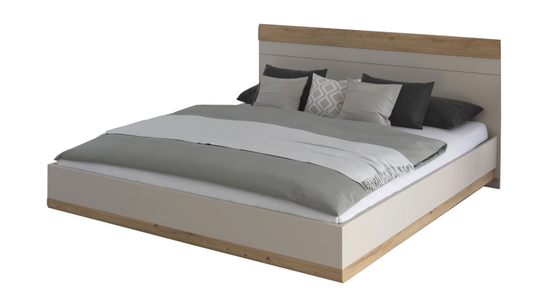 Doppelbett Futonbett 180 x 200 cm champagner Eiche - SAJO