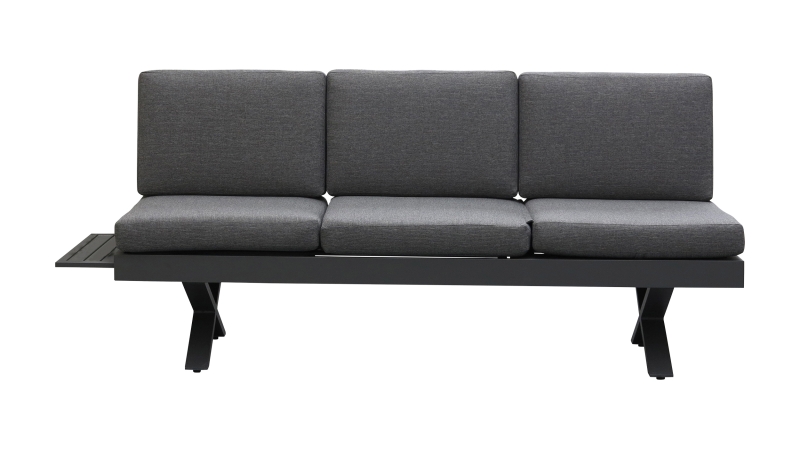 Gartenlounge grau 198 x 72 cm - rechts verstellbar - CALINA