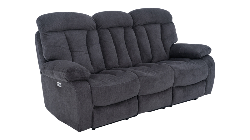 Einzelsofa 3-Sitzer anthrazit Microfaser mit Relaxfunktion - NEVADA