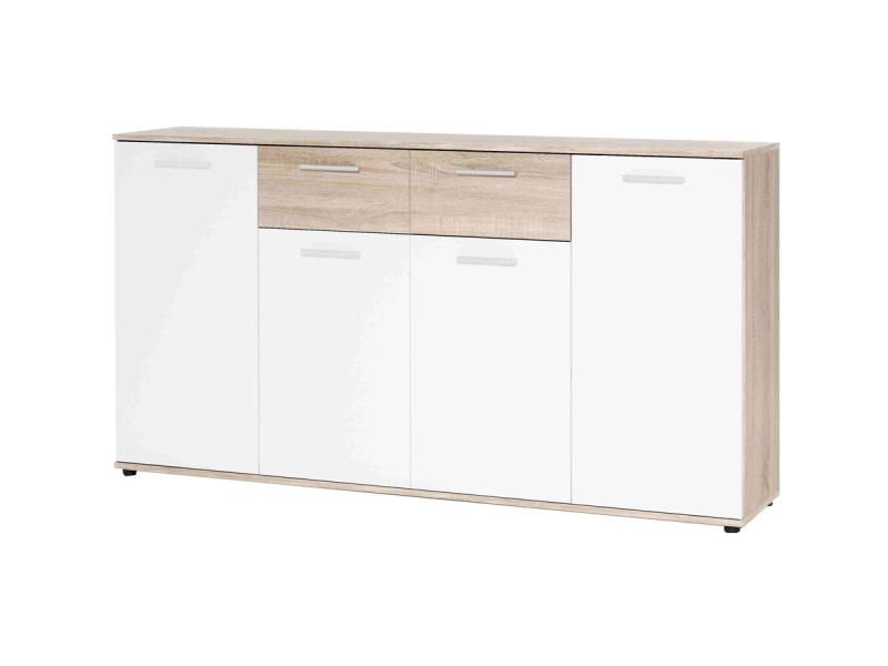 Kommode Sonoma Eiche - weiß 160 cm - JACKY
