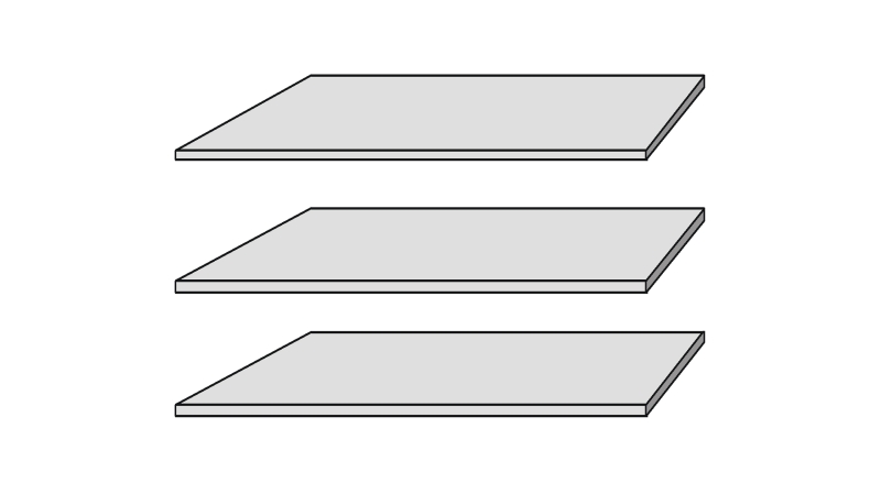Einlegeböden 3er Set grau - 48 x 42 cm - TRONDHEIM