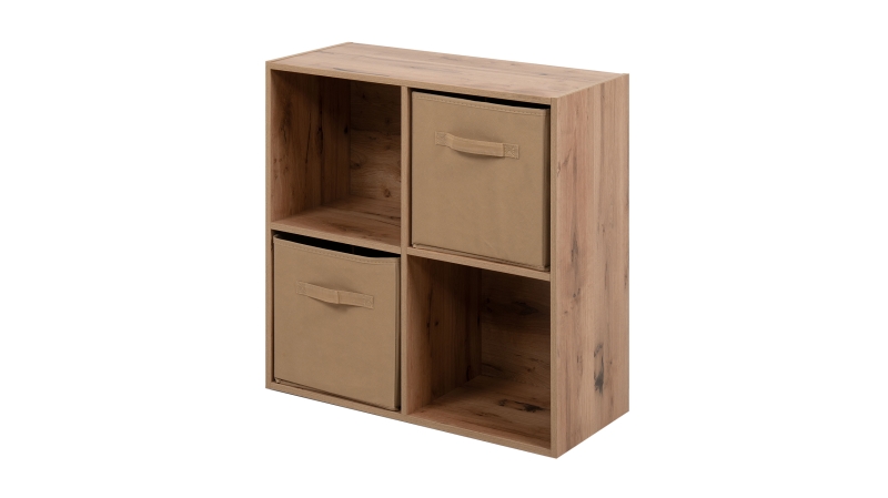 Standregal Artisan Eiche 60 x 60 cm 4 Fächer - inkl. 2 Faltboxen - ARVIKA 