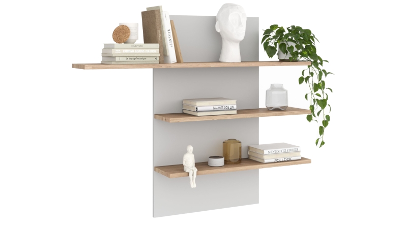 Wandboard weiß - Eiche - 120 cm - KAI 