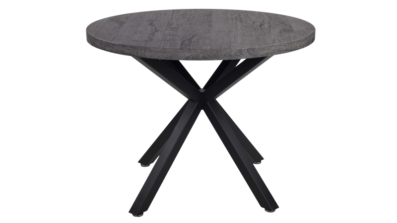 Esstisch rund 100 cm Akazie grau - schwarz - DAMIRA