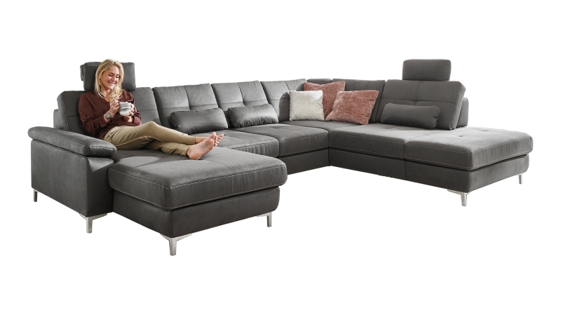 Couchliebe® Wohnlandschaft planbar - grau - Premium Version - SEATTLE