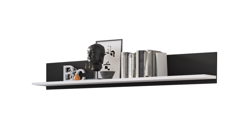 Wandboard alpinweiß - anthrazit 160 cm - CAMPANIA