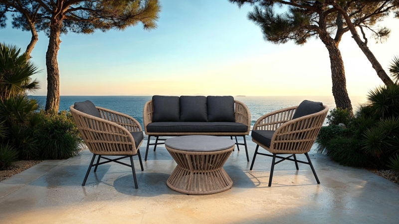 Gartenmöbel Set 4-teilig Tisch 70 x 40 cm - LUNO