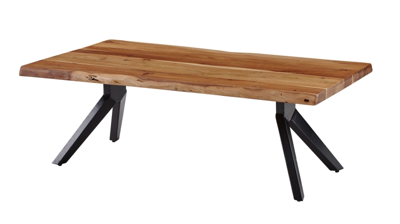 Couchtisch Baumkantentisch Optik 115 cm Akazie massiv - BRAGI 