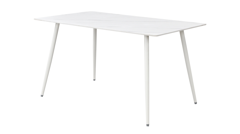 Esstisch 140 x 80 cm weiß Marmoroptik - AMELIE