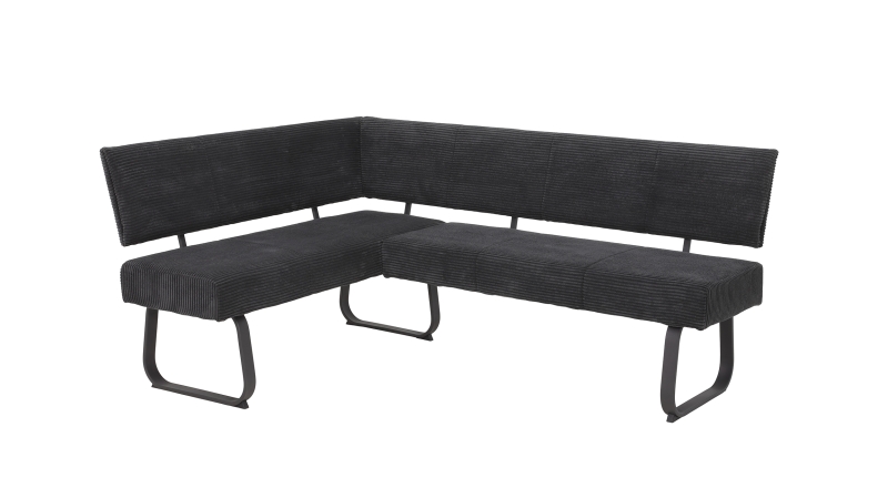 Eckbank Cord anthrazit 202 x 152 cm Bank - OLESSA 