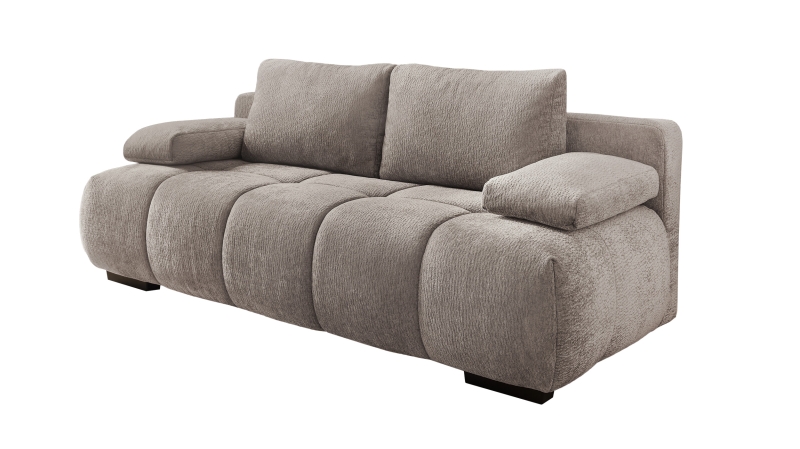 Schlafsofa grau-beige mit Bettkasten 213 cm - RENO 