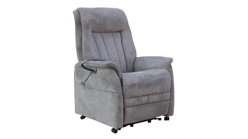 Fernsehsessel Webstoff taupe - 2 Motoren - Aufstehhilfe - SIENA