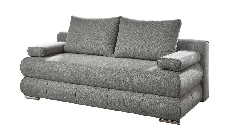 Schlafsofa grau Bettkasten ausziehbar Federkern 199 cm - BORNA