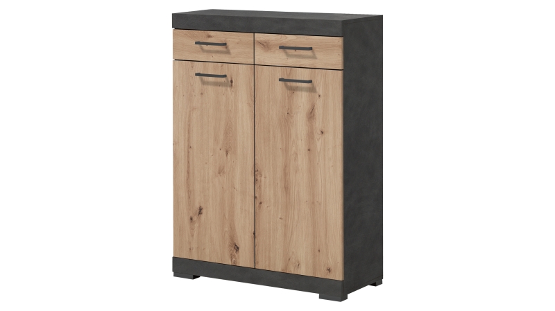 Kommode mit Schubladen anthrazit Artisan Eiche 80 cm - BRISTOL