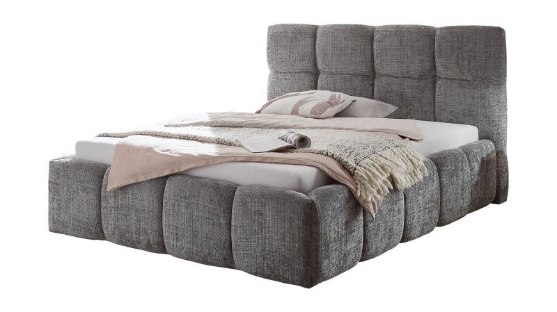 Polsterbett 180 x 200 cm grau Bettkasten Chenille - SANDRIN