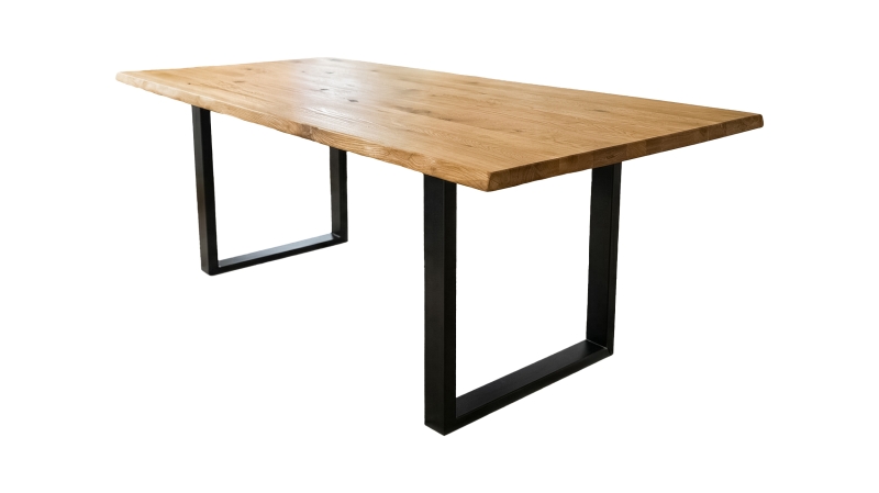 Esstisch Baumkantentisch Optik 160 cm Wildeiche massiv geölt - DALIUS