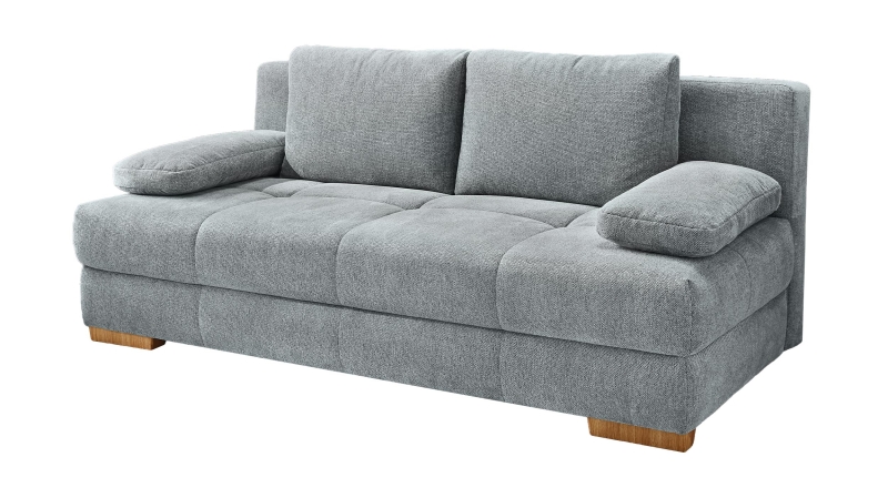 Schlafsofa grau Bettkasten Dauerschläfer Federkern 203 cm - CALLI