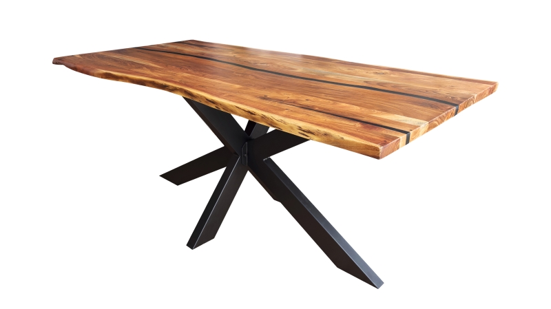 Esstisch Baumkantentisch 200 cm Akazie massiv Epoxidharz - TORVALD