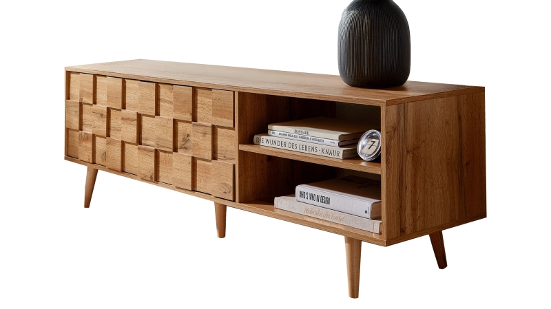 TV - Lowboard Eiche teilmassiv 160 cm - OAKVIN