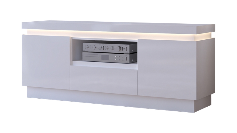TV - Lowboard mit Beleuchtung weiß Hochglanz 160 cm - LYON
