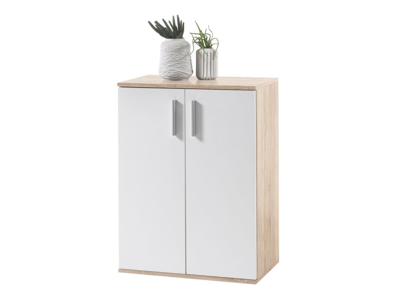 Kommode Sonoma Eiche - weiß 60 cm - BOBBY