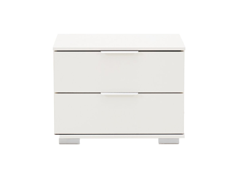 Nachttisch weiß 52 cm x 38 cm mit 2 Schubladen - EASY PLUS